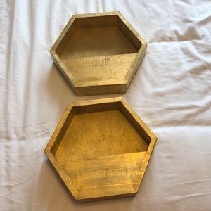 Gold hexagon shelves